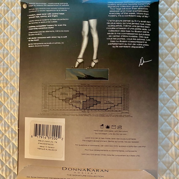 Set of TWO Brand New DONNA KARAN HOSIERY SIGNATURE /  Sheer Satin TONER in Black - Picture 3 of 3